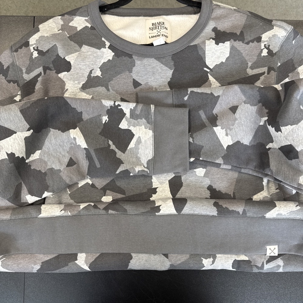 Blake‎ Shelton x Lands End Camo Crew Neck Sweatshirt Size XL - Picture 5 of 5